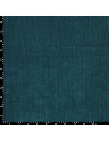 Tissu velours côtelé - Bleu pétrole