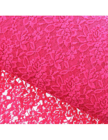 Tissu dentelle stretch Glamour - Fuchsia