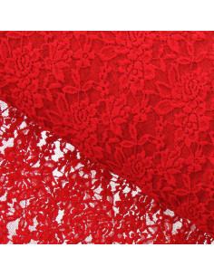 Tissu dentelle stretch Glamour - Rouge