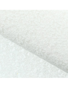 Tissu dentelle stretch Glamour - Blanc