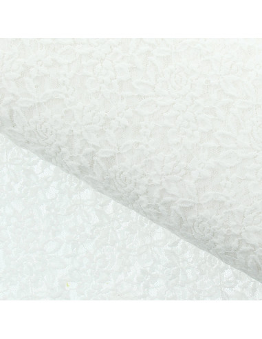 Tissu dentelle stretch Glamour - Blanc