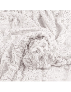 Tissu dentelle stretch Glamour - Blanc 2