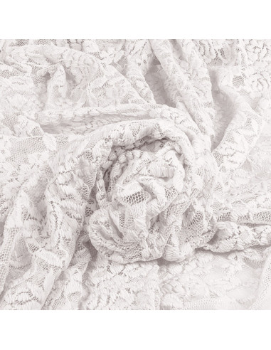 Tissu dentelle stretch Glamour - Blanc