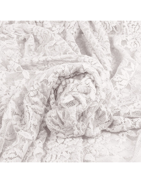 Tissu dentelle stretch Glamour - Blanc