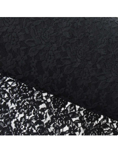 Tissu dentelle stretch Glamour - Noir