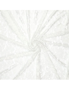 Tissu guipure stretch Bloom - Blanc