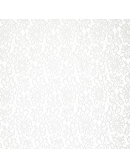 Tissu guipure stretch Bloom - Blanc