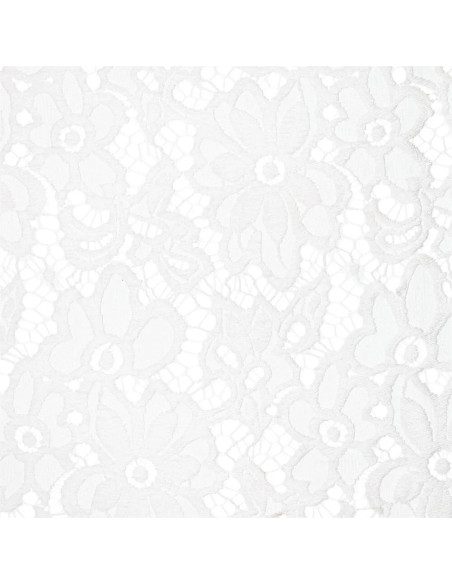 Tissu guipure stretch Bloom - Blanc