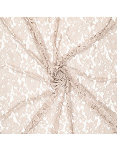 Tissu guipure stretch Bloom - Beige