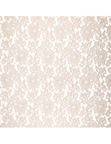 Tissu guipure stretch Bloom - Beige
