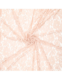Tissu guipure stretch Bloom - Rose clair