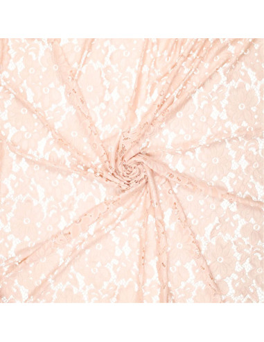 Tissu guipure stretch Bloom - Rose clair
