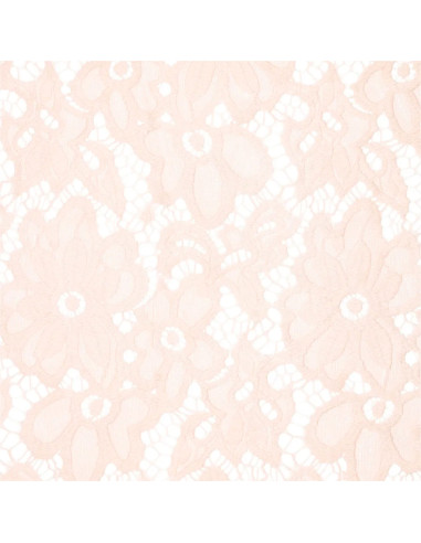 Tissu guipure stretch Bloom - Rose clair