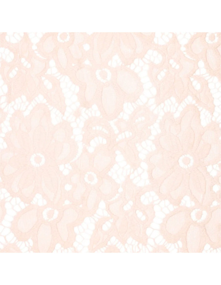 Tissu guipure stretch Bloom - Rose clair