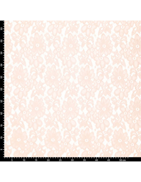 Tissu guipure stretch Bloom - Rose clair