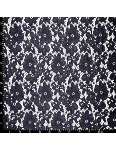Tissu guipure stretch Bloom - Bleu marine