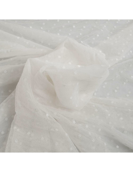 Tulle plumetis stretch - Écru