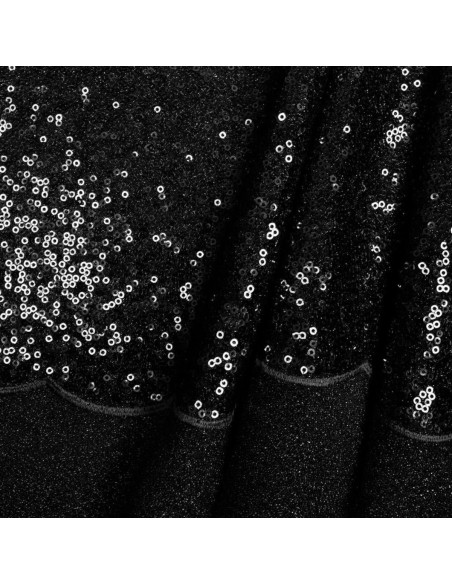 Tissu sequins - Noir