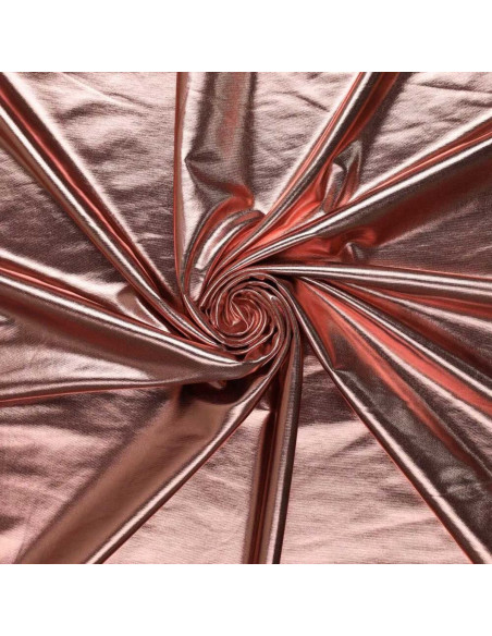 Tissu lamé stretch - Rose clair