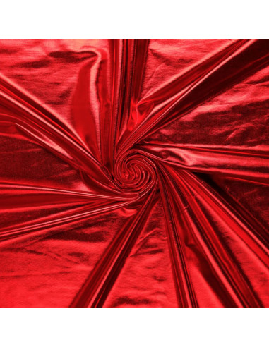 Tissu lamé stretch - Rouge