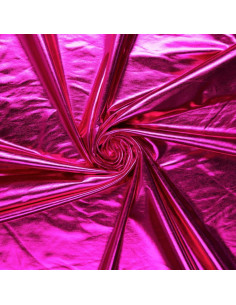Tissu lamé stretch - Fuchsia