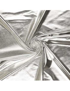 Tissu lamé stretch - Argent
