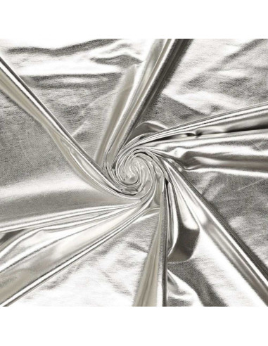 Tissu lamé stretch - Argent