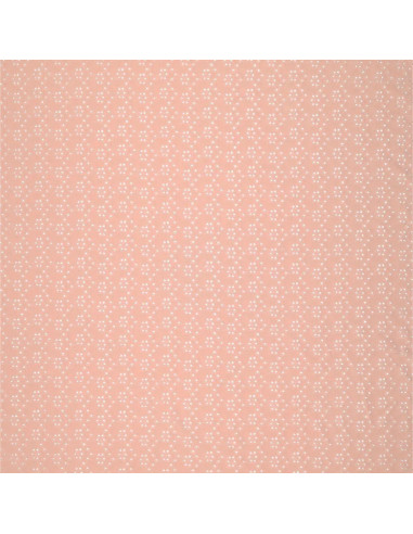 Tissu broderie anglaise extensible - Vieux rose