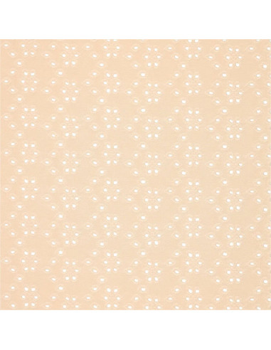 Tissu broderie anglaise extensible - Beige clair