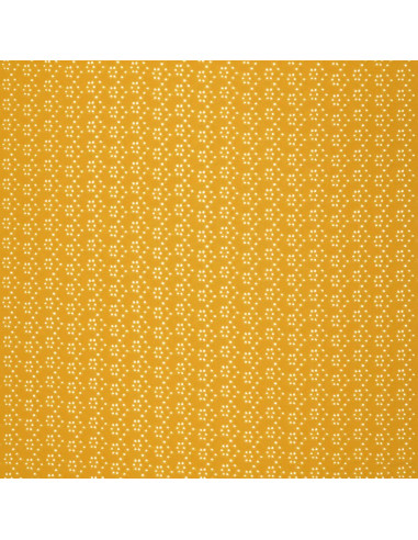 Tissu broderie anglaise extensible - Curry
