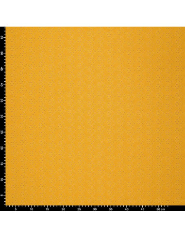 Tissu broderie anglaise extensible - Curry