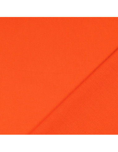 Tissu coton cretonne uni - Orange
