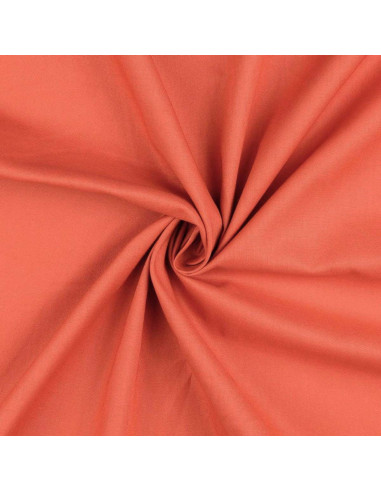 Tissu coton cretonne uni - Orange carotte