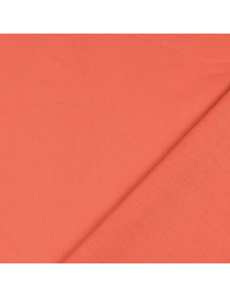 Tissu coton cretonne uni - Orange carotte