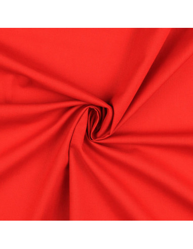 Tissu coton cretonne uni - Rouge