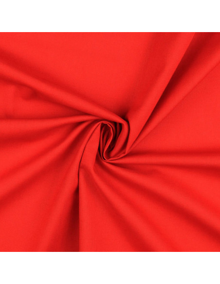 Tissu coton cretonne uni - Rouge