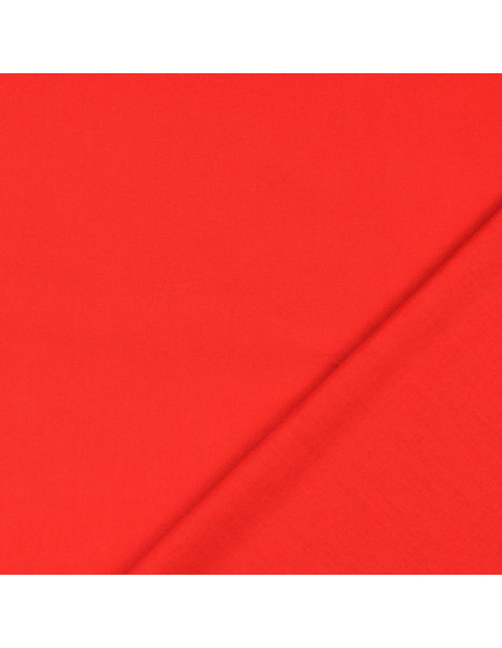 Tissu coton cretonne uni - Rouge