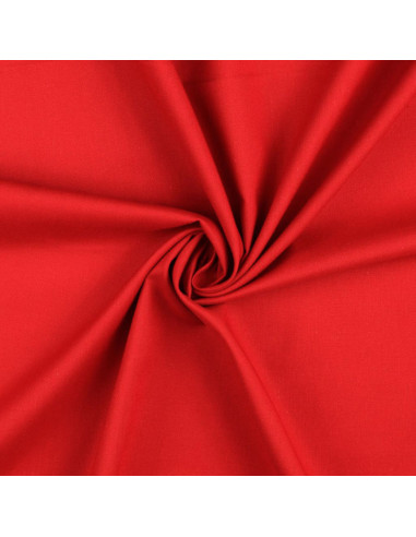 Tissu coton cretonne uni - Rouge coquelicot