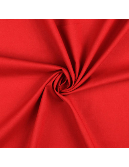Tissu coton cretonne uni - Rouge coquelicot