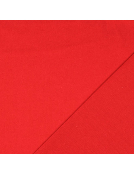 Tissu coton cretonne uni - Rouge coquelicot
