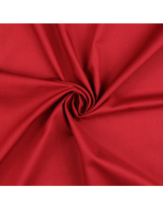 Tissu coton cretonne uni - Rouge foncé