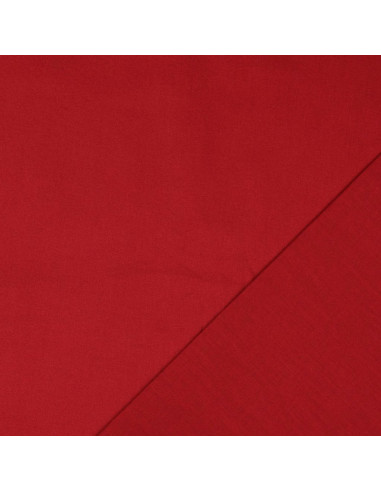Tissu coton cretonne uni - Rouge foncé