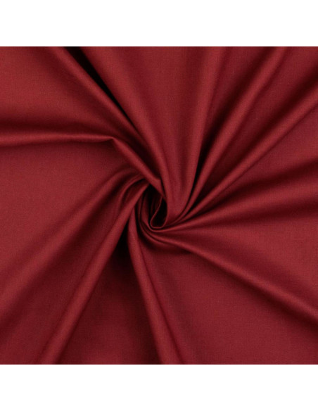 Tissu coton cretonne uni - Lie de vin