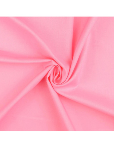 Tissu coton cretonne uni - Rose