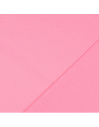Tissu coton cretonne uni - Rose