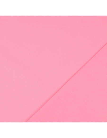 Tissu coton cretonne uni - Rose