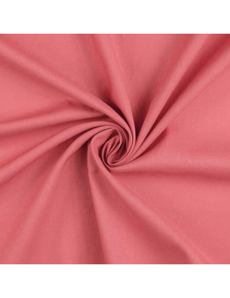 Tissu coton cretonne uni - Corail