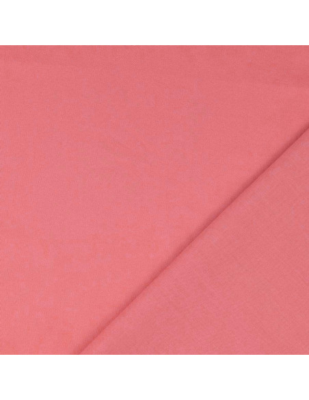 Tissu coton cretonne uni - Corail
