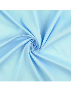 Tissu coton cretonne uni - Bleu layette