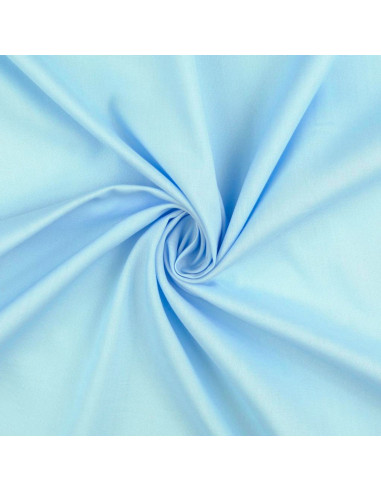 Tissu coton cretonne uni - Bleu layette